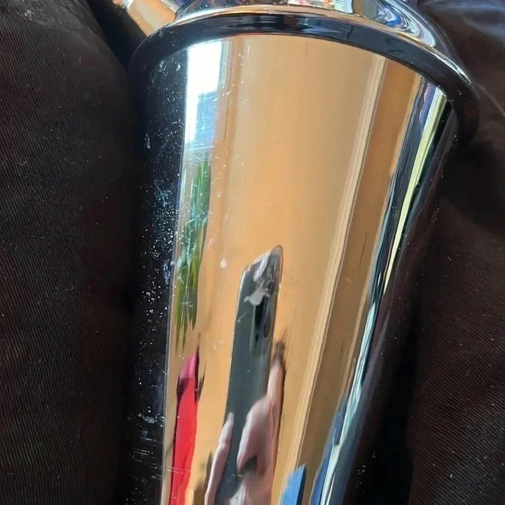 Restoration Hardware 3 Piece Stainless Steel Solitaire Cocktail Shot Shaker